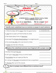 Common And Proper Nouns Worksheets Grade 3 Common And Proper Nouns