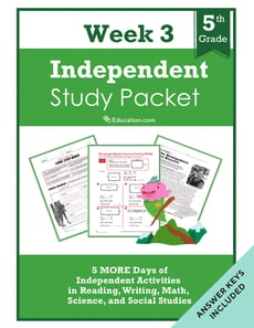 Fifth Grade Independent Study Packet - Week 3