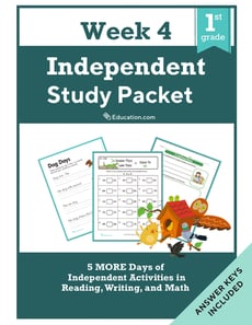 First Grade Independent Study Packet - Week 4
