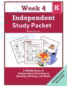 Kindergarten Independent Study Packet - Week 4