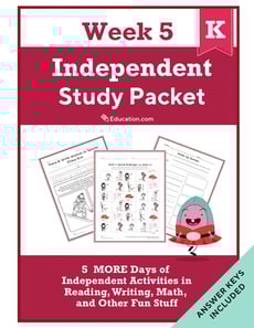Kindergarten Independent Study Packet - Week 5
