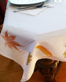 Paint a Fall Leaf Tablecloth