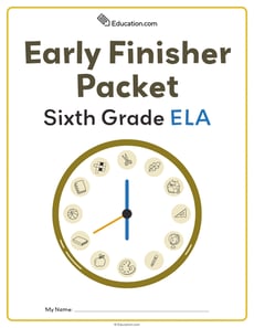 Sixth Grade ELA Early Finisher Packet