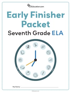 Seventh Grade ELA Early Finisher Packet