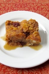 Bake Pumpkin Bread Pudding with Caramel Sauce