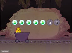 Bottom Row Typing: B and N with Gem Miner