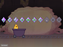 Bottom Row Typing with Gem Miner