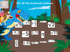 Dino Crunch: Irrational Numbers