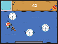 Dino Fishing: Telling Time to the Half-Hour