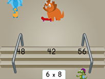 Dino Skateboarding: Multiplication Facts
