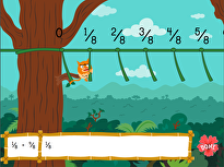 Adding Fractions with Like Denominators: Jungle Edition