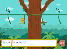 Jungle Fractions on a Number Line