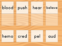 Match: Meaning of Root Words (Game 2)