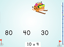 Multiply by 10: Ski Racer