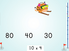 Multiply by 10: Ski Racer
