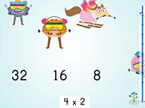 Multiply by 4: Ski Racer