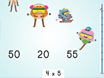 Multiply by 5: Ski Racer