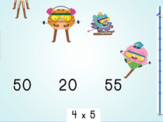 Multiply by 5: Ski Racer