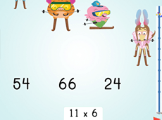 Multiply by 6: Ski Racer