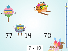 Multiply by 7: Ski Racer
