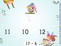 Ski Racer: Practice Subtraction Within 20 