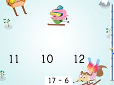 Ski Racer: Practice Subtraction Within 20 