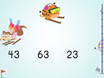 Ski Racer: Subtract by Multiples of 10