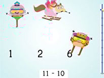 Ski Racer: Subtraction and Finding 10 Less