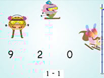 Ski Racer: Subtraction Patterns of 1 Less