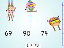Ski Racer: Two-Digit Addition and Finding 1 More