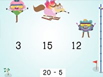 Ski Race: Subtraction Within 20