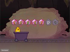 Typing Top Row Keys q and p