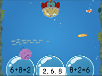 Treasure Diving: Addition Fact Families Within 10 (Game 3)