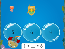 Treasure Diving: Addition Missing Addends Within 10 (Game 2)