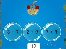 Treasure Diving: Compose Numbers to Make 10 (Game 1)
