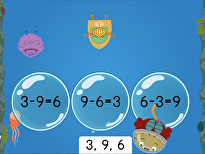 Treasure Diving: Subtraction Fact Families Within 10