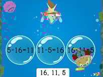 Treasure Diving: Subtraction Fact Families Within 20 (Game 1)