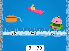 Water Rafting: Adding Two-Digit and One-Digit Numbers