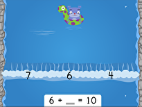 Water Rafting: Addition Missing Addends Within 10 (Game 1)