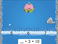 Water Rafting: Addition Missing Addends Within 10 (Game 2)