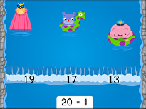 Water Rafting: Subtraction Patterns of 1 Less