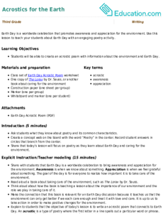 Acrostics for the Earth
