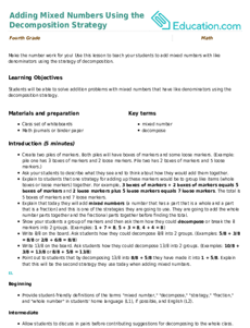 Adding Mixed Numbers Using the Decomposition Strategy