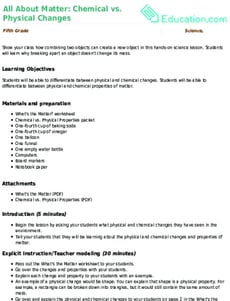 All About Matter: Chemical vs. Physical Changes