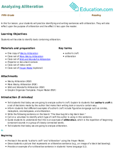 Analyzing Alliteration