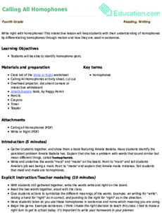 Calling All Homophones