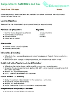 Conjunctions: FAN BOYS and You