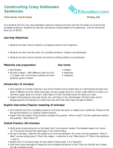 Constructing Crazy Halloween Sentences