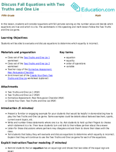Discuss Fall Equations with Two Truths and One Lie