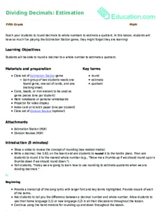 Dividing Decimals: Estimation